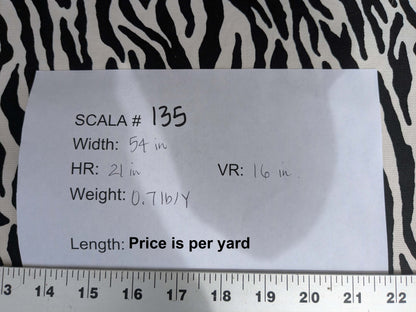 by yard Scalamandre Mill Creek Zebra Print Fabric Animals White Black Stripe Abstract