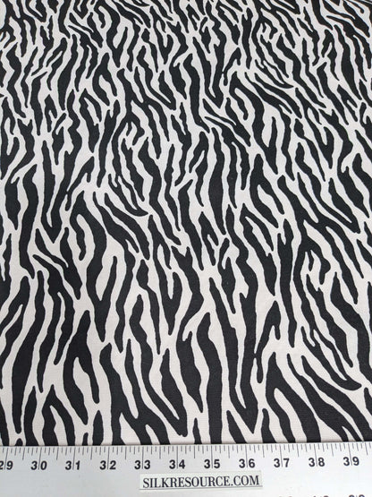 by yard Scalamandre Mill Creek Zebra Print Fabric Animals White Black Stripe Abstract