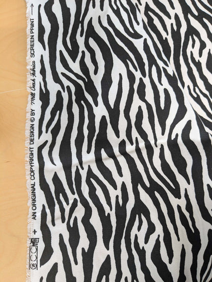 by yard Scalamandre Mill Creek Zebra Print Fabric Animals White Black Stripe Abstract
