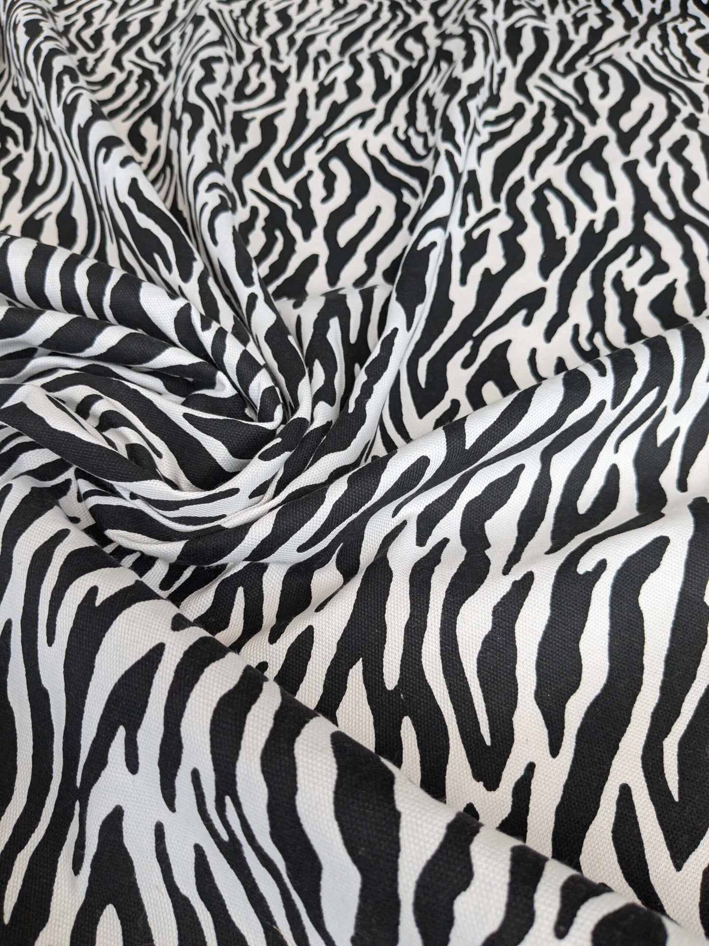 by yard Scalamandre Mill Creek Zebra Print Fabric Animals White Black Stripe Abstract