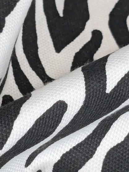 by yard Scalamandre Mill Creek Zebra Print Fabric Animals White Black Stripe Abstract