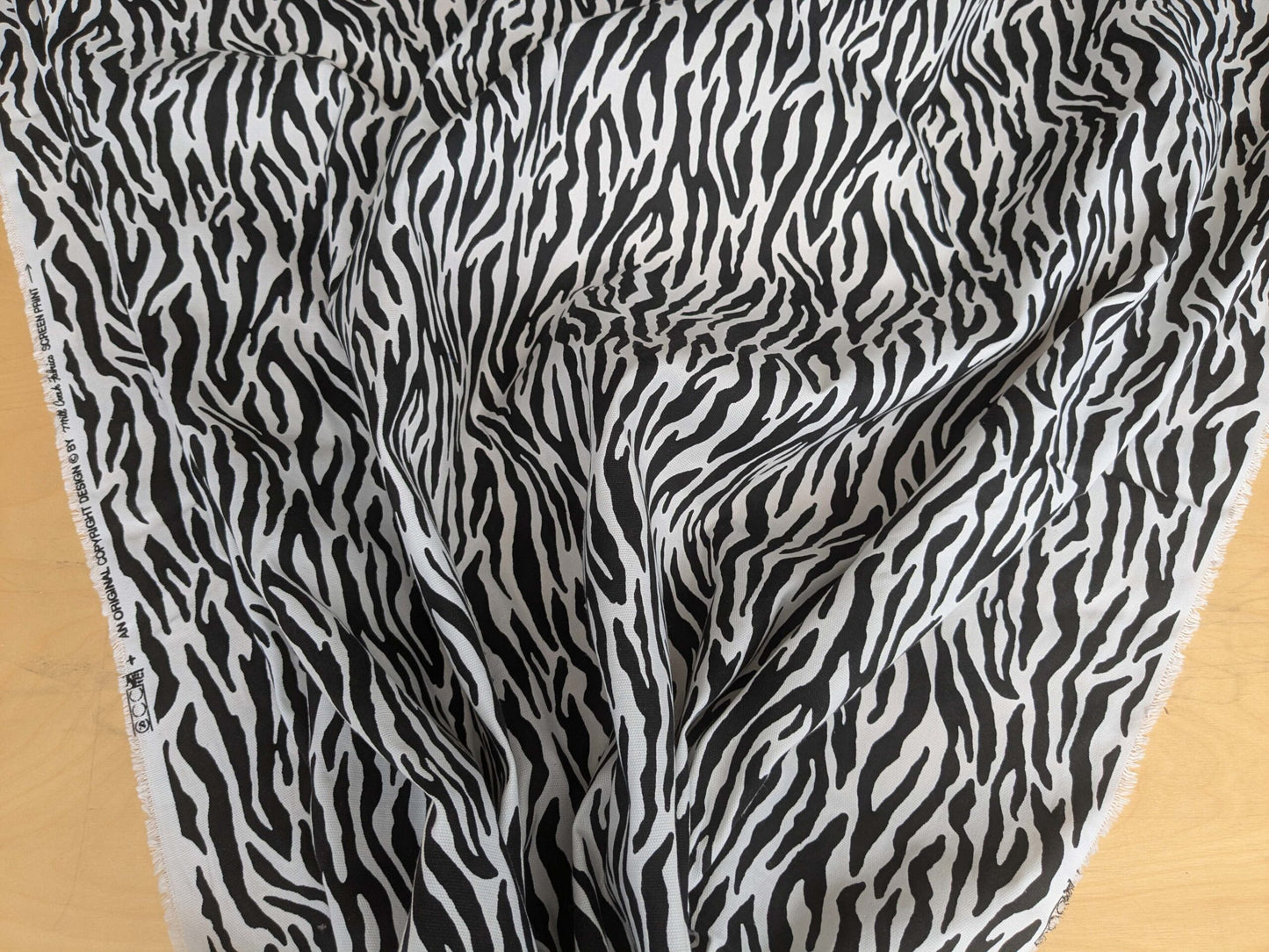 by yard Scalamandre Mill Creek Zebra Print Fabric Animals White Black Stripe Abstract