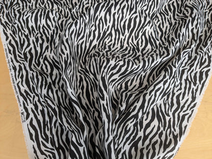 by yard Scalamandre Mill Creek Zebra Print Fabric Animals White Black Stripe Abstract