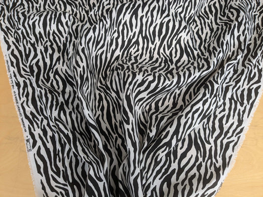 by yard Scalamandre Mill Creek Zebra Print Fabric Animals White Black Stripe Abstract