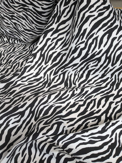 by yard Scalamandre Mill Creek Zebra Print Fabric Animals White Black Stripe Abstract