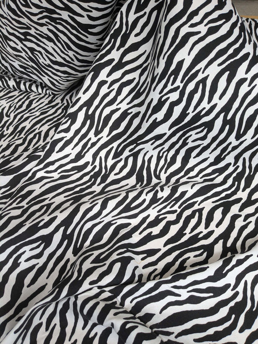 by yard Scalamandre Mill Creek Zebra Print Fabric Animals White Black Stripe Abstract