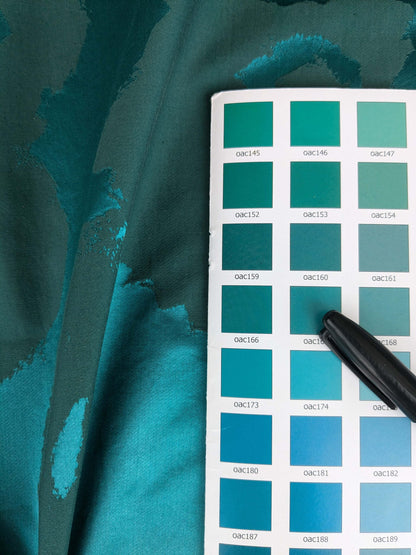 38 inches Scalamandre Lelievre Sonia Rykiel Maison Rue Saint Simon Emeraude Aqua Cotton Silk Art Deco Abstract Botanical MSRP USD300+/y