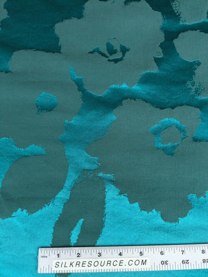 38 inches Scalamandre Lelievre Sonia Rykiel Maison Rue Saint Simon Emeraude Aqua Cotton Silk Art Deco Abstract Botanical MSRP USD300+/y
