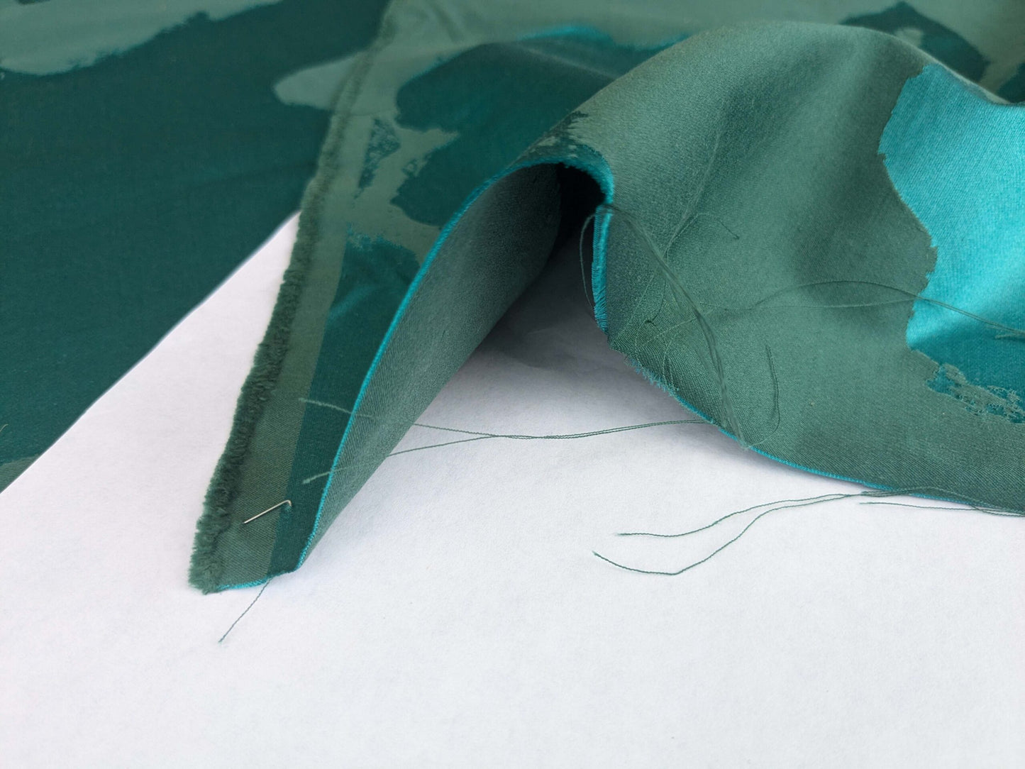 38 inches Scalamandre Lelievre Sonia Rykiel Maison Rue Saint Simon Emeraude Aqua Cotton Silk Art Deco Abstract Botanical MSRP USD300+/y