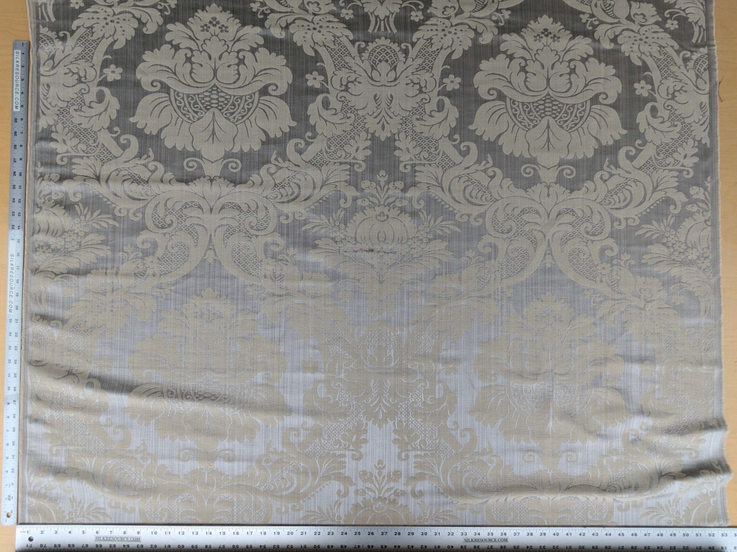 1.8y Scalamandre Lelievre Paris Grambois Argent Gray Damask Renaissance Gray Historic MSRP USD712/y