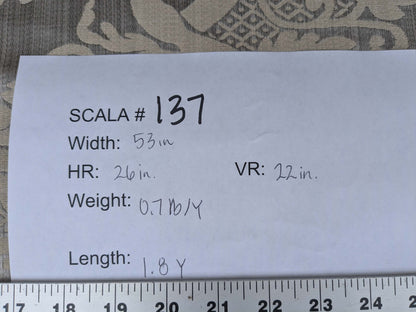 1.8y Scalamandre Lelievre Paris Grambois Argent Gray Damask Renaissance Gray Historic MSRP USD712/y