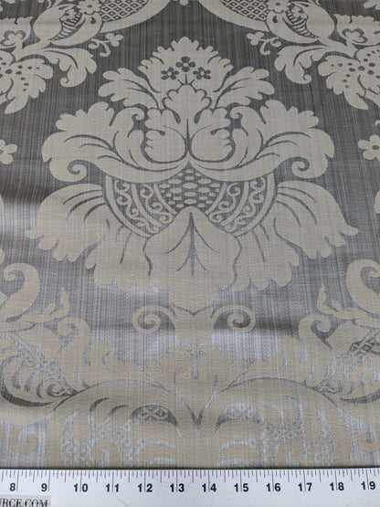 1.8y Scalamandre Lelievre Paris Grambois Argent Gray Damask Renaissance Gray Historic MSRP USD712/y