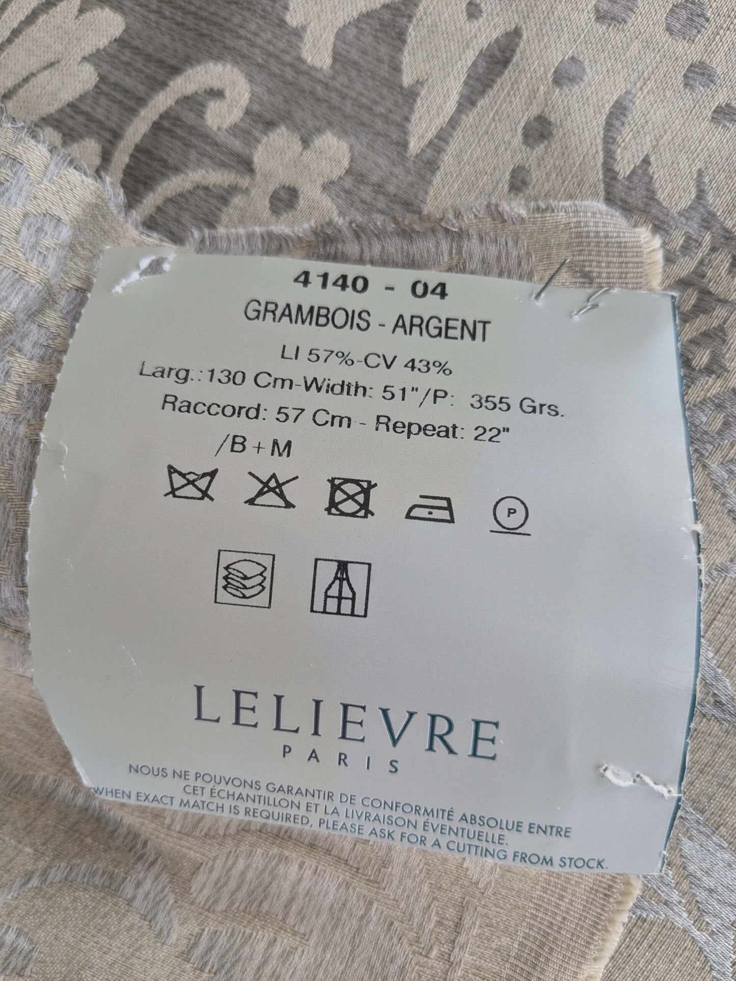 1.8y Scalamandre Lelievre Paris Grambois Argent Gray Damask Renaissance Gray Historic MSRP USD712/y