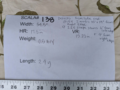 2.4y Scalamandre Floral Botanical Beige Green Pink French Court Historic Embroidery DEFECT!