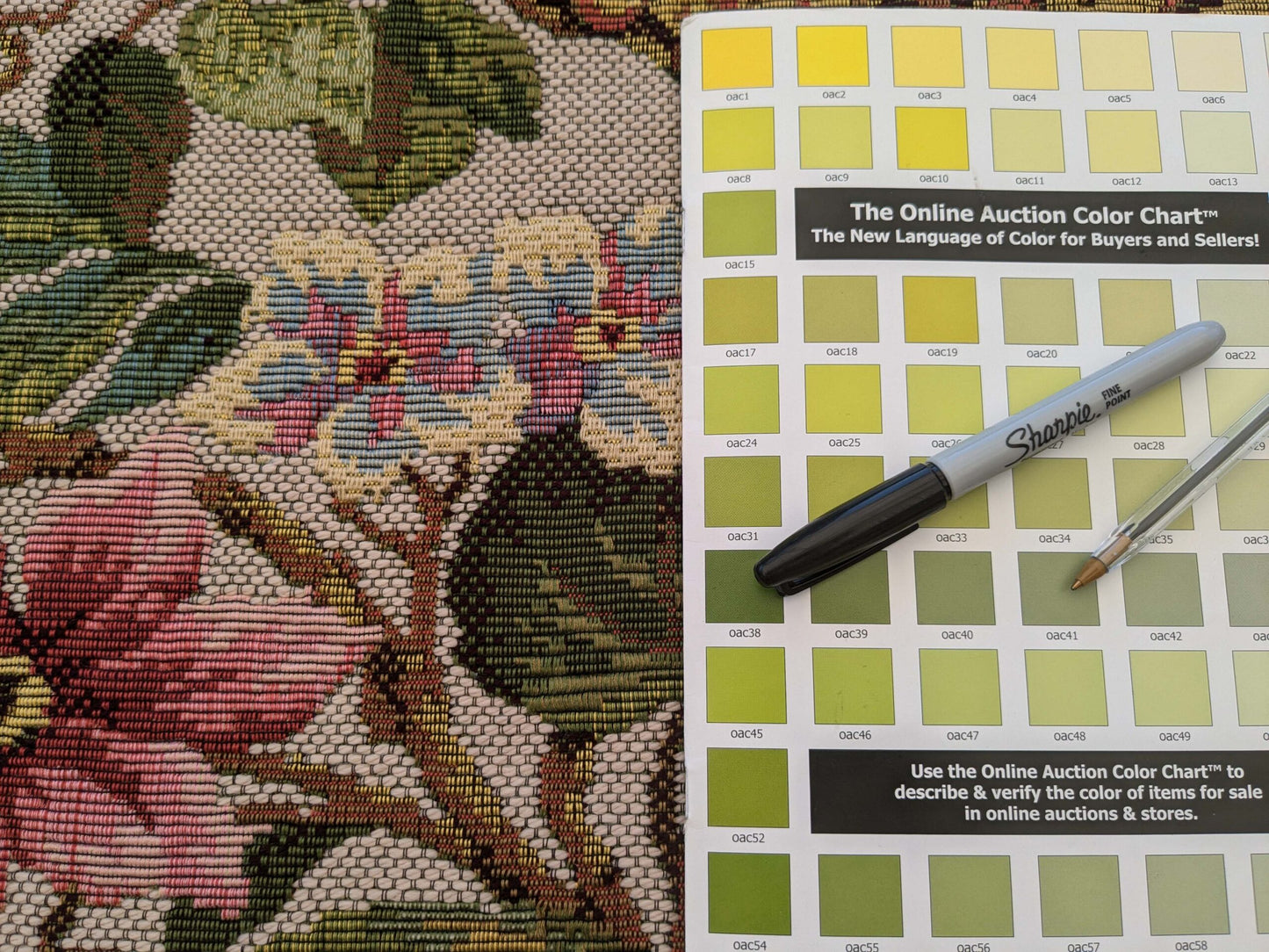 by yard Scalamandre Floral Fruits Grapes Apples Fall Harvest Botanical Tree Foliage Basket Heavy Tapestry