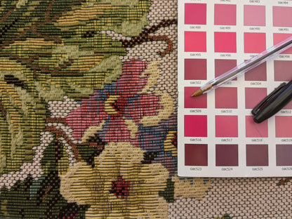 by yard Scalamandre Floral Fruits Grapes Apples Fall Harvest Botanical Tree Foliage Basket Heavy Tapestry