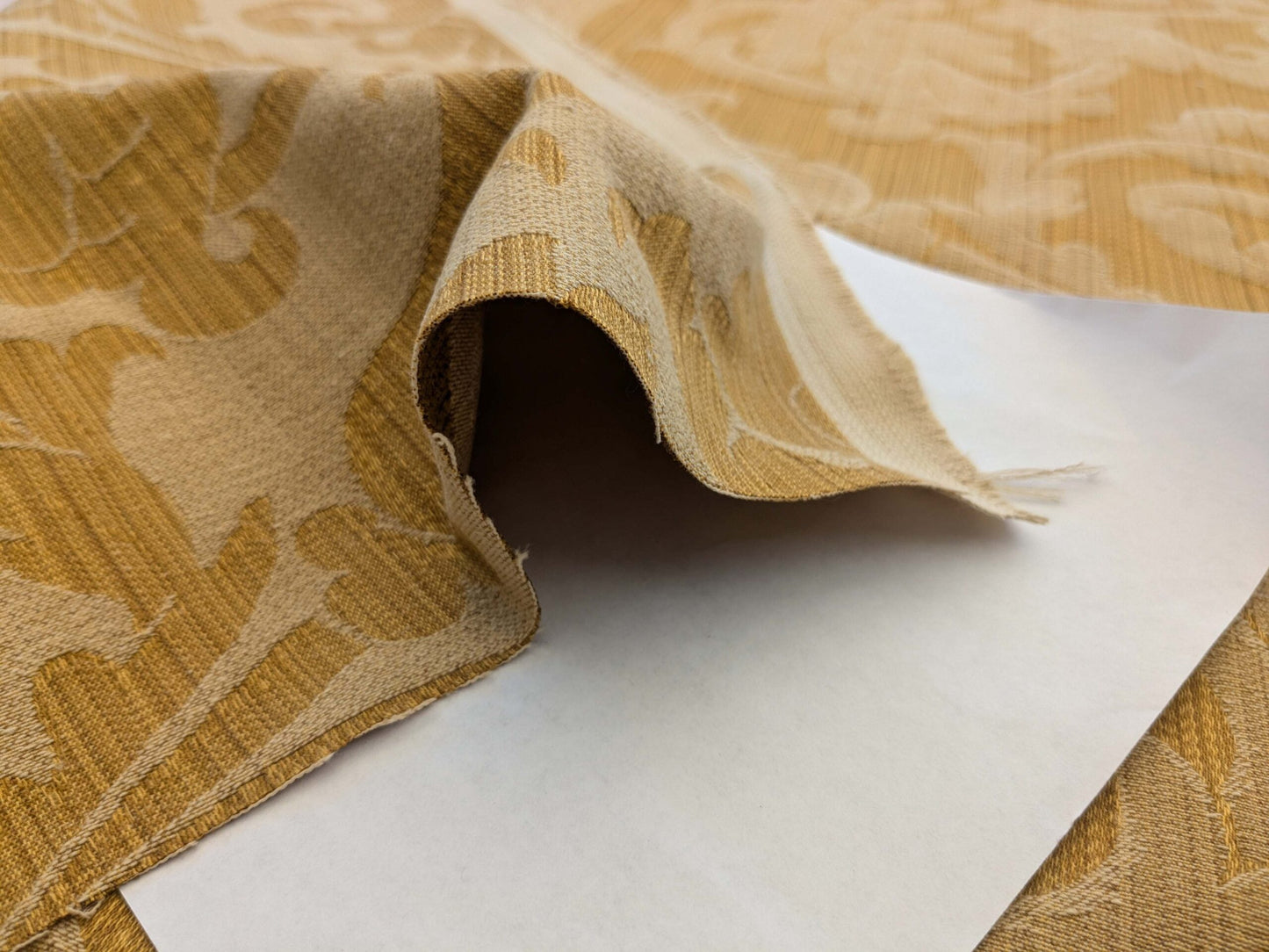 by yard Scalamandre Golden Baroque Renaissance Damask Fabric Pattern