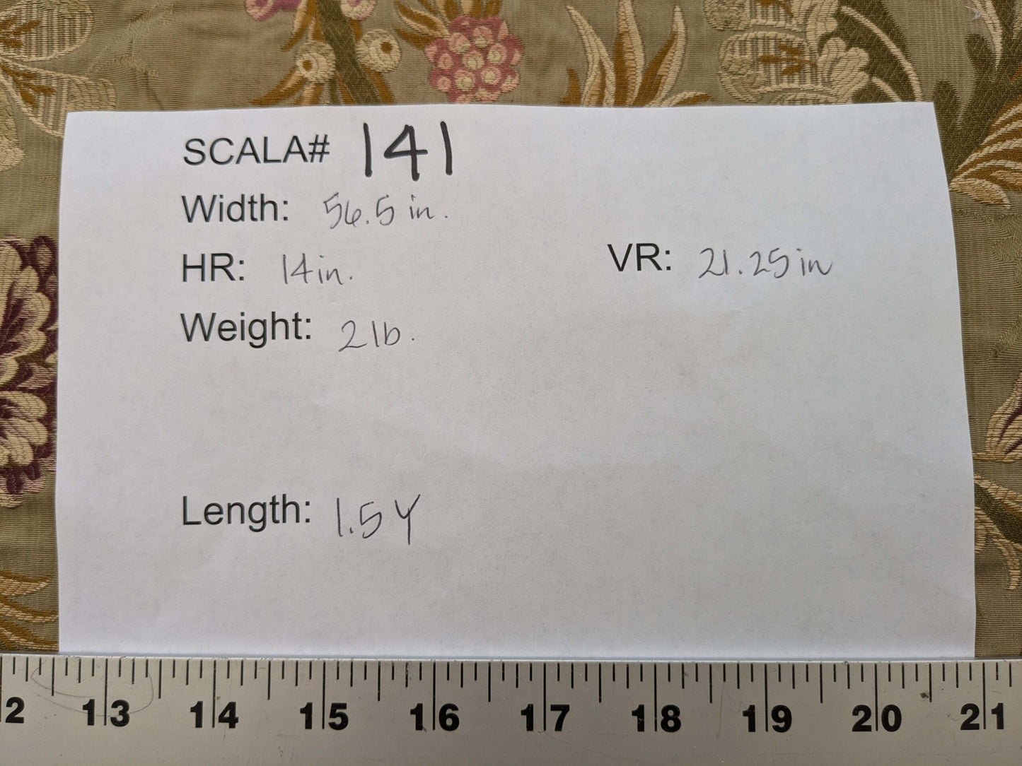 1.5y Old World Weaver VIVIANA French Lace Carnation Lampas Brown MSRP USD328/Y