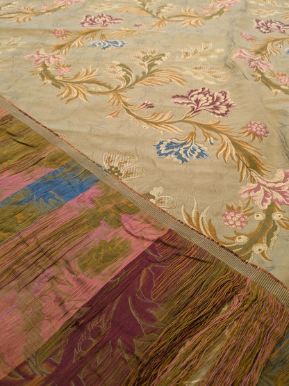 1.5y Old World Weaver VIVIANA French Lace Carnation Lampas Brown MSRP USD328/Y