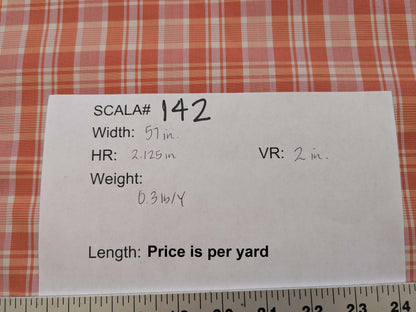 by yard Scalamandre Plaid Check Tangerine Orange White