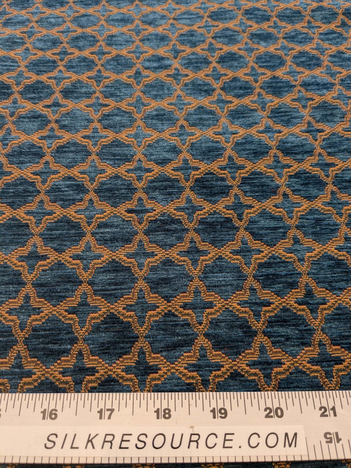 by yard Scalamandre Scalamandre Blue Brown Diamond Vintage Neoclassical Art Deco Velvet