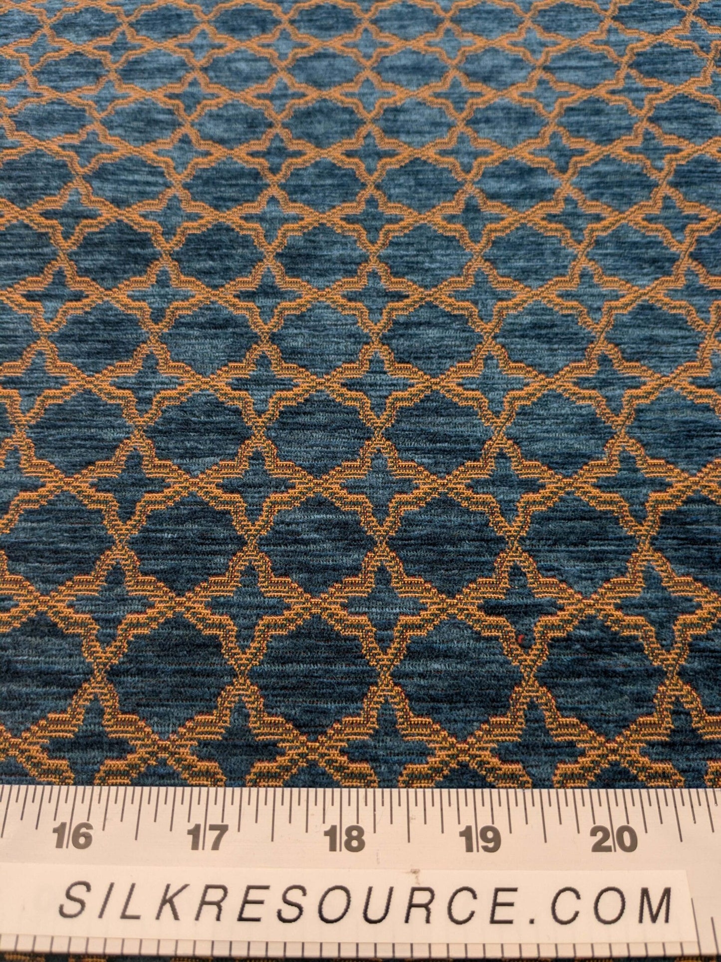 by yard Scalamandre Scalamandre Blue Brown Diamond Vintage Neoclassical Art Deco Velvet