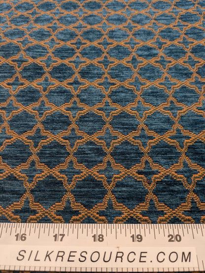 by yard Scalamandre Scalamandre Blue Brown Diamond Vintage Neoclassical Art Deco Velvet