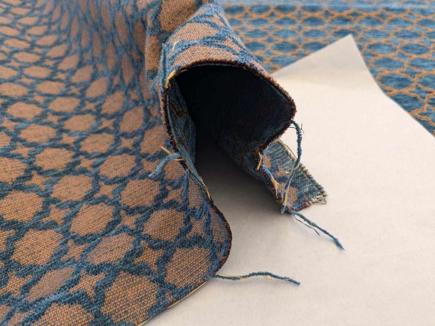 by yard Scalamandre Scalamandre Blue Brown Diamond Vintage Neoclassical Art Deco Velvet