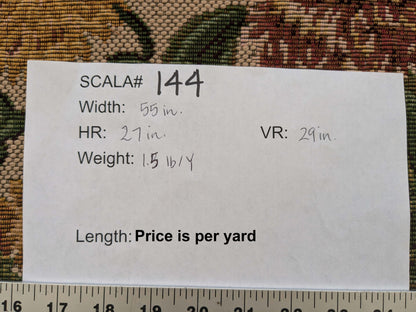 by yard Scalamandre Botanical Floral Jacobean Large Pattern Beige Green Red Tapestry