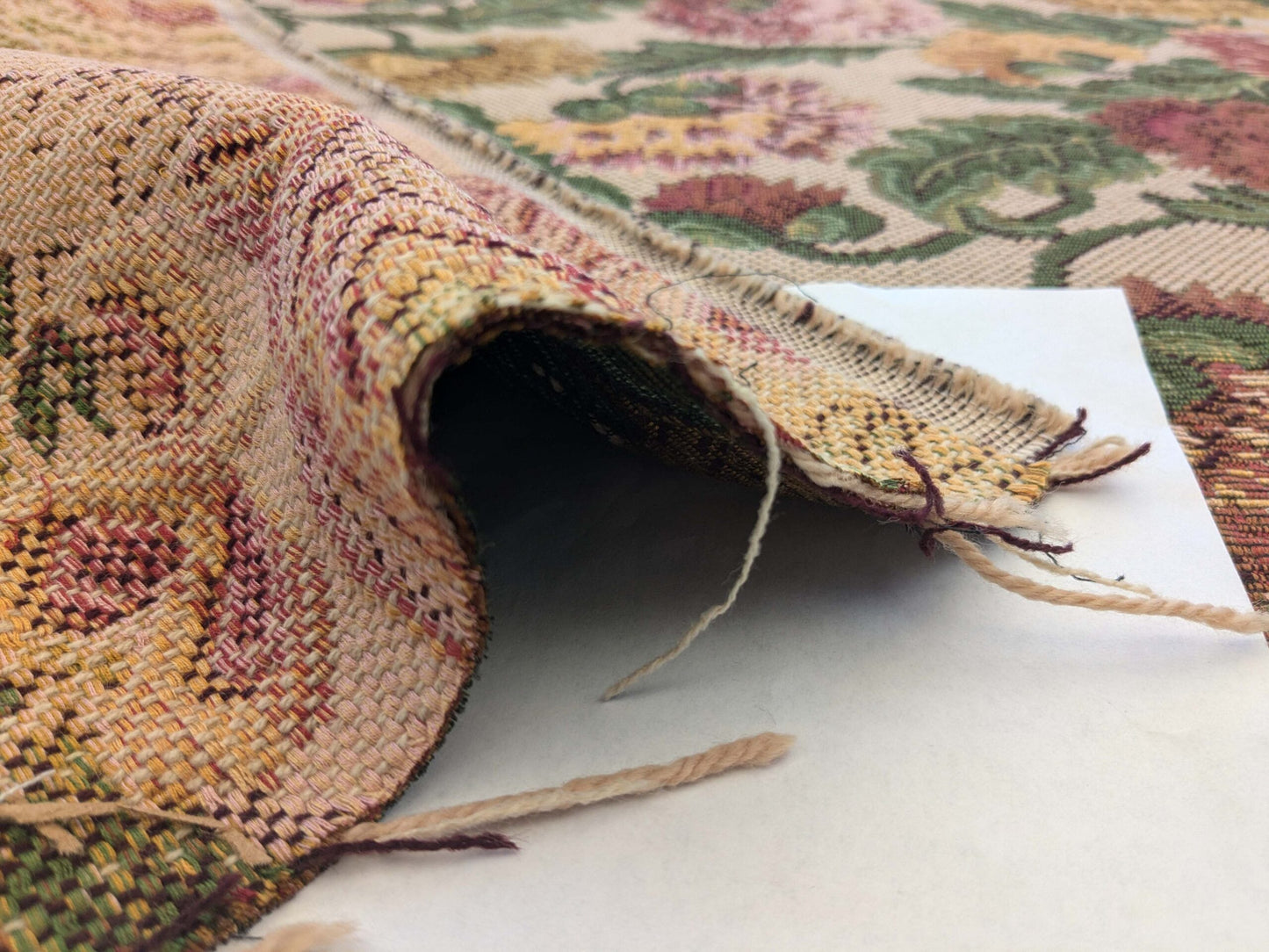 by yard Scalamandre Botanical Floral Jacobean Large Pattern Beige Green Red Tapestry