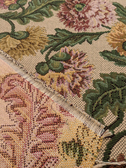by yard Scalamandre Botanical Floral Jacobean Large Pattern Beige Green Red Tapestry