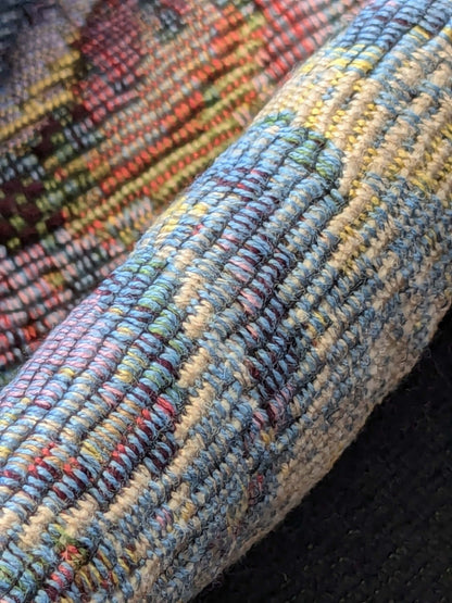 2.3 yards Scalamandre Floral Botanical Foliage Tapestry Red Pink Blue Flowers Rose Iris Carnation Tulip Black Large pattern Heavy