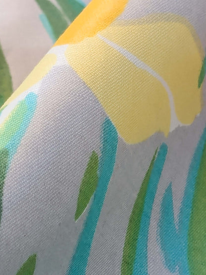 2 yards Scalamandre Flowers Art Deco Children Tulips on Gray