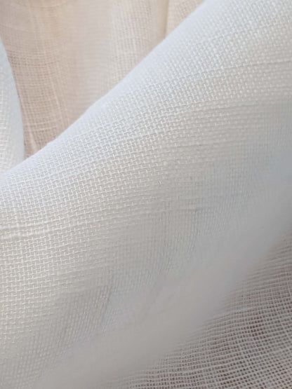 By yard x double width Sheer (118") Scalamandre Sheer White Solid