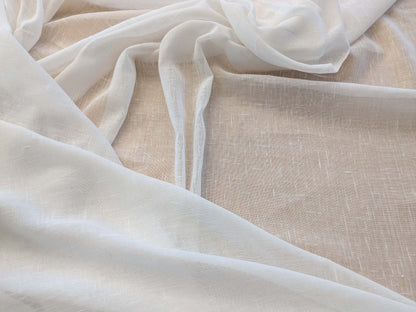 By yard x double width Sheer (118") Scalamandre Sheer White Solid