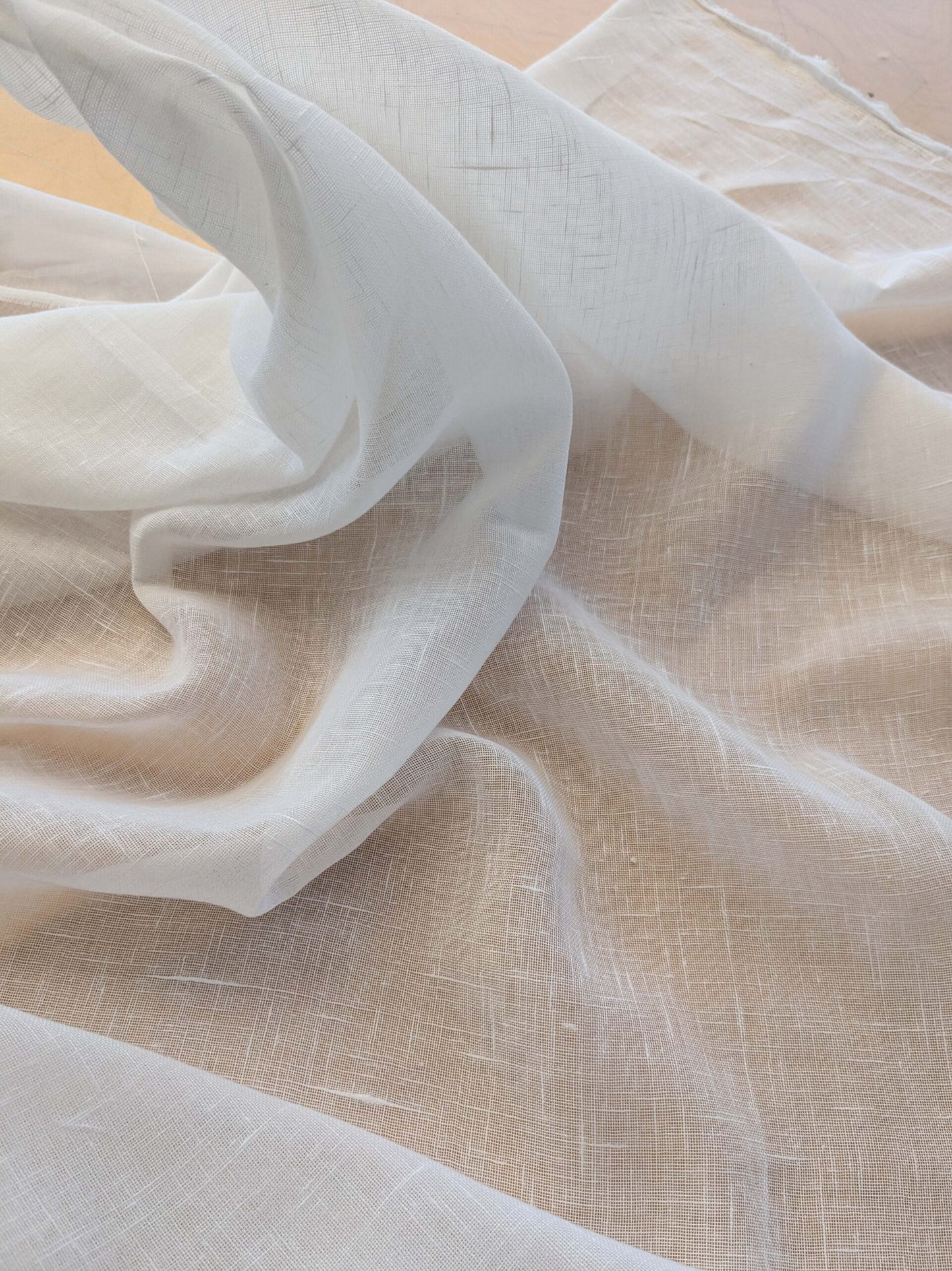 By yard x double width Sheer (118") Scalamandre Sheer White Solid