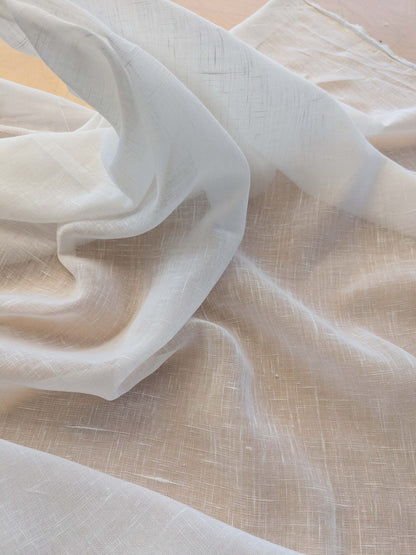 By yard x double width Sheer (118") Scalamandre Sheer White Solid