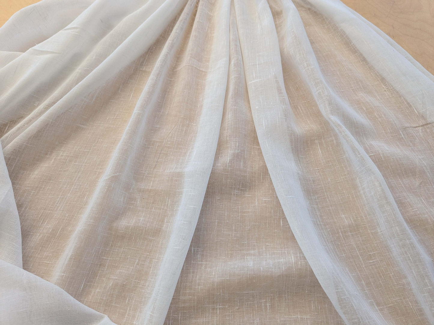 By yard x double width Sheer (118") Scalamandre Sheer White Solid