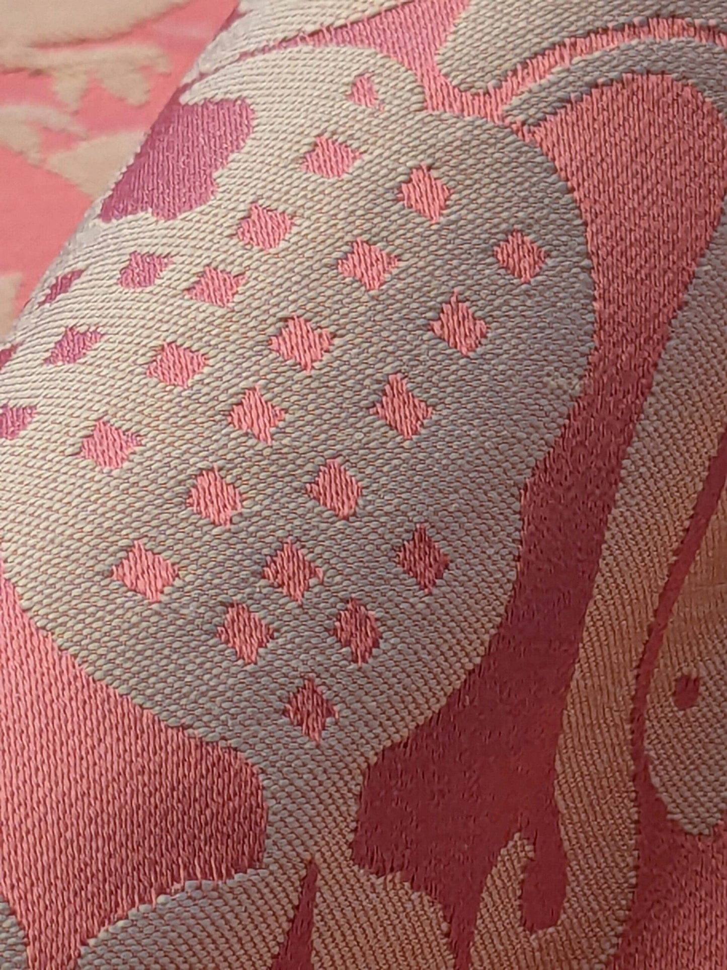 by yard Scalamandre 100% silk Love Bird Rose Pink Melon Red MSRP USD 664/Y