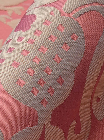 by yard Scalamandre 100% silk Love Bird Rose Pink Melon Red MSRP USD 664/Y