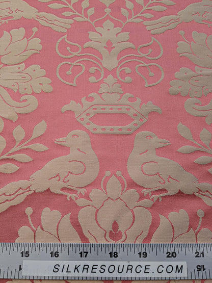 by yard Scalamandre 100% silk Love Bird Rose Pink Melon Red MSRP USD 664/Y