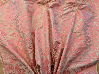 by yard Scalamandre 100% silk Love Bird Rose Pink Melon Red MSRP USD 664/Y