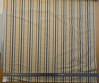 By yard Scalamandre Decatur Stripe Yellow Beige &amp; Charcoal Black White Silk MSRP USD 198/y