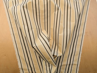 By yard Scalamandre Decatur Stripe Yellow Beige &amp; Charcoal Black White Silk MSRP USD 198/y