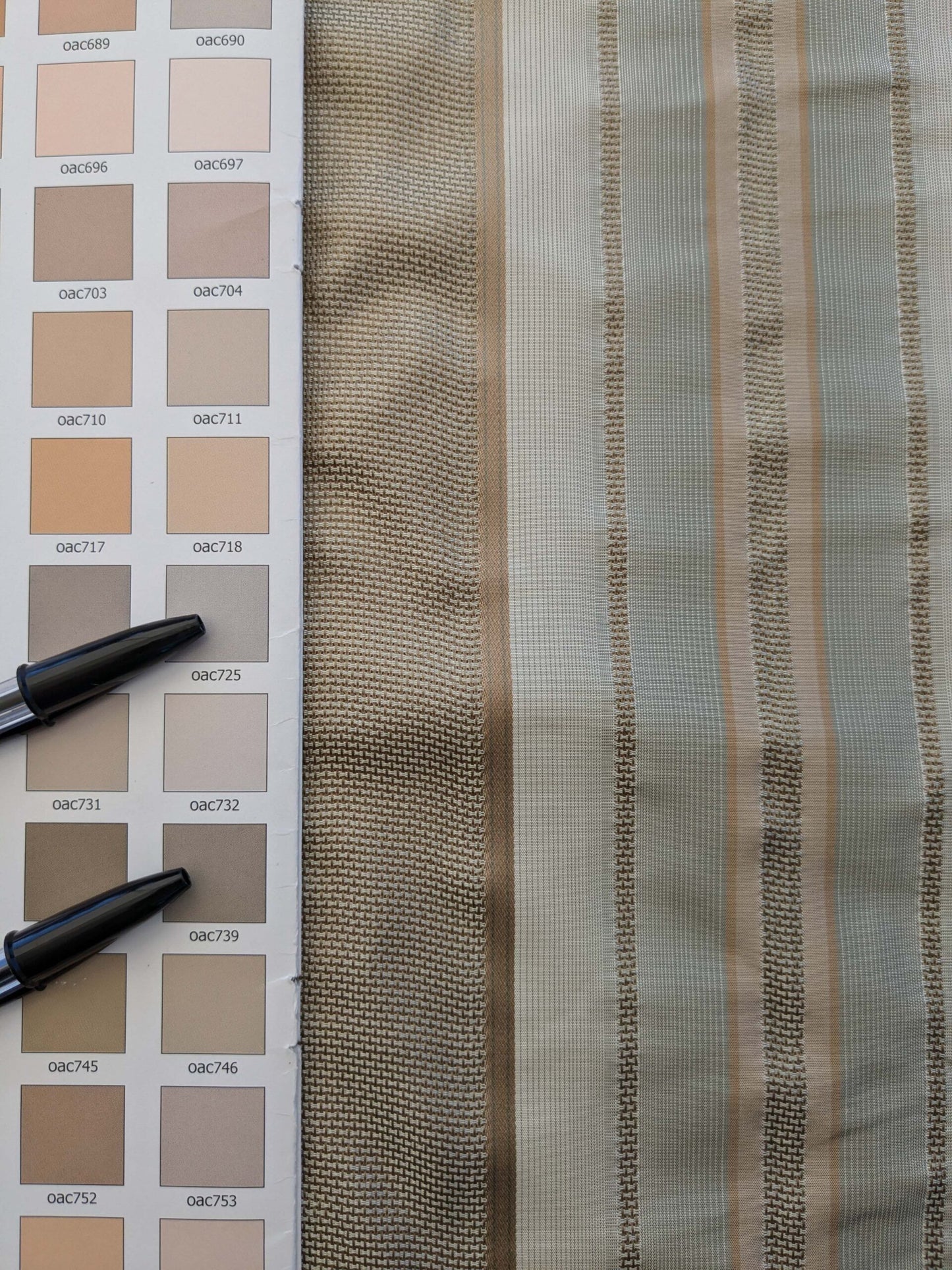 by yard Scalamandre Florian Stripe Sefoam Blue Green Silver Beige Silk Satin Semi Sheer MSRP USD 232/yard