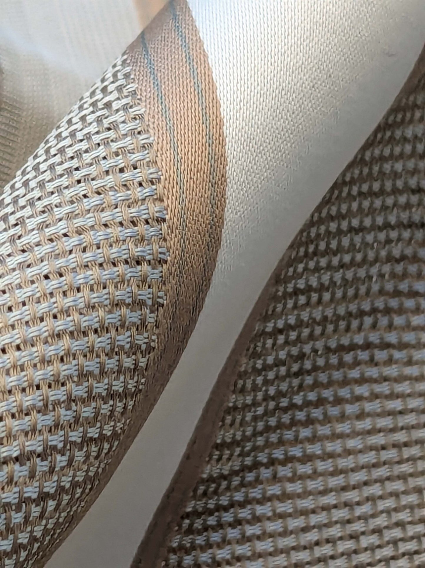 by yard Scalamandre Florian Stripe Sefoam Blue Green Silver Beige Silk Satin Semi Sheer MSRP USD 232/yard