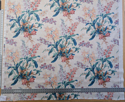 By yard Scalamandre Bouquet Marlyn Park Fh Multi/beige Cotton MSRP USD 188/y