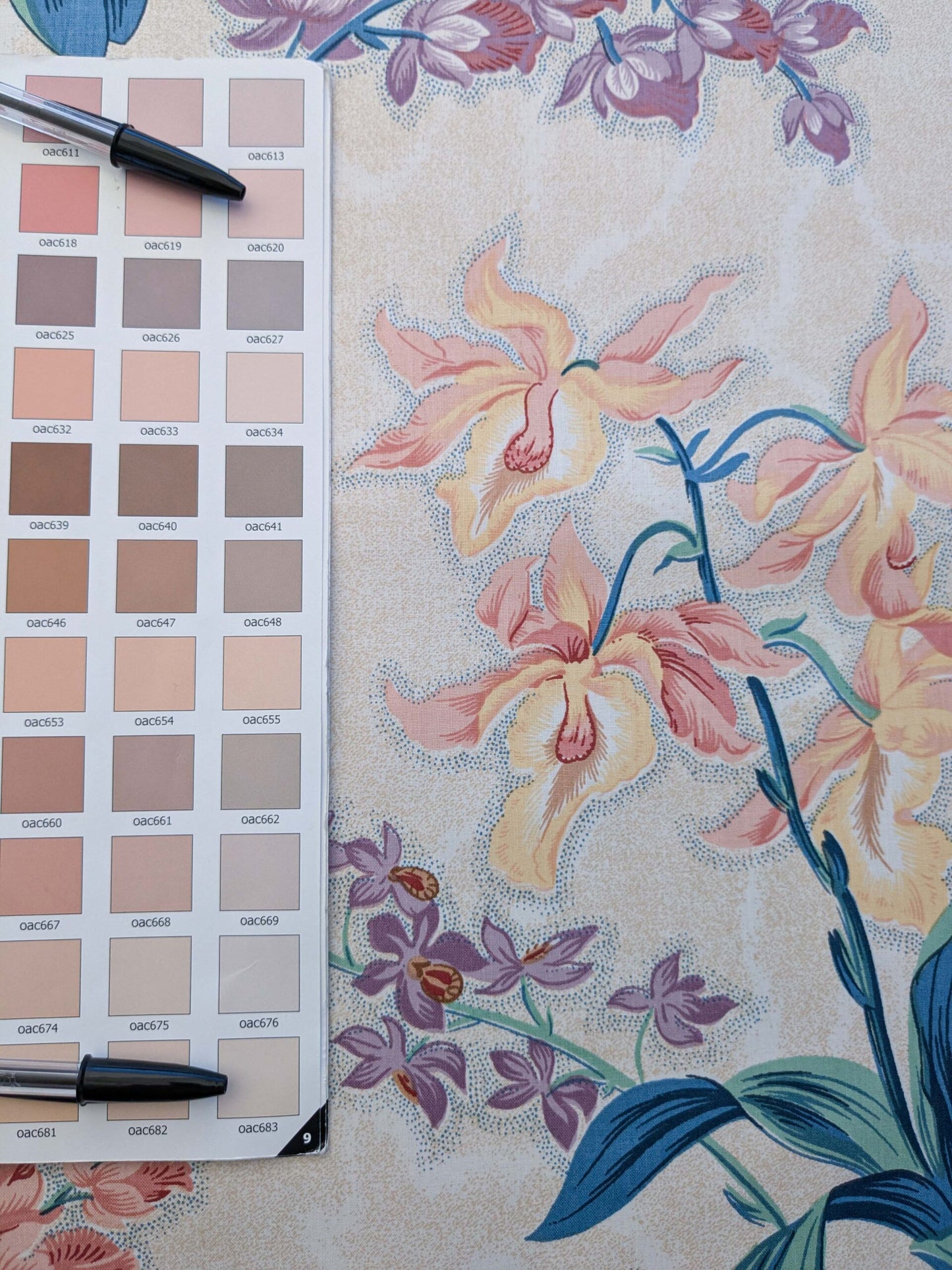 By yard Scalamandre Bouquet Marlyn Park Fh Multi/beige Cotton MSRP USD 188/y