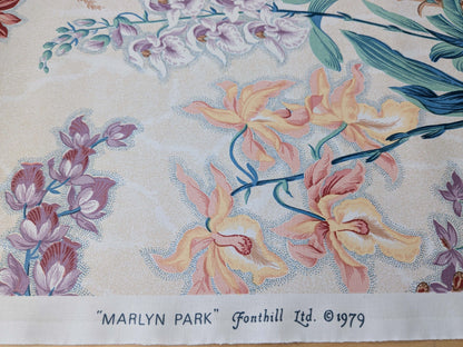 By yard Scalamandre Bouquet Marlyn Park Fh Multi/beige Cotton MSRP USD 188/y