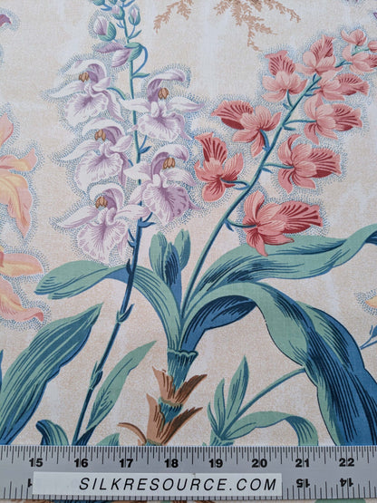 By yard Scalamandre Bouquet Marlyn Park Fh Multi/beige Cotton MSRP USD 188/y